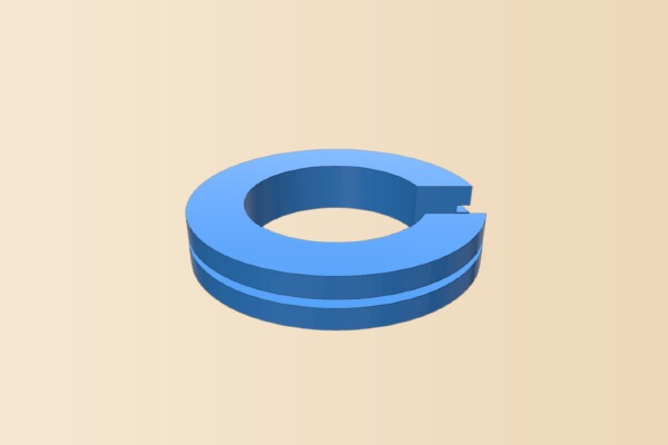45mm C-ring with 28mm inner radius and outer recess for a Edison Screw bulb mount | 3d print model