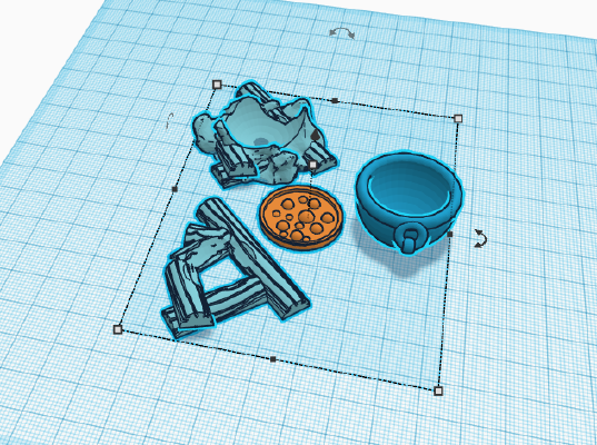 cauldron with or without fire | 3d print model