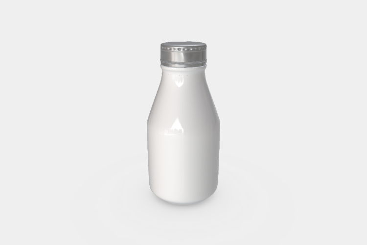 Plastic Water Bottle with Silver Lid Mockup