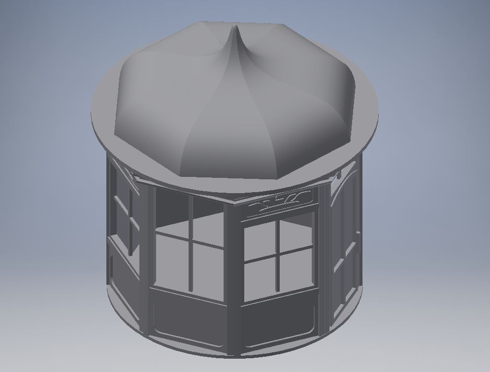 Round octogonal Kiosk HO 1:87 ho