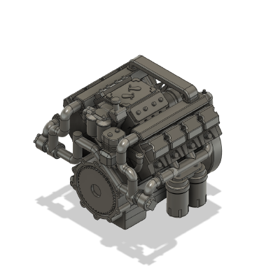 Diesel engine V8 Turbo | 3d print model