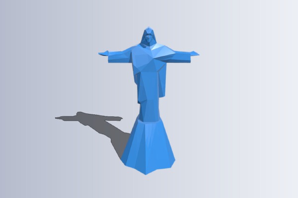 Low Poly Statue of Christ the Redeemer in Rio De Janeiro | 3d print model