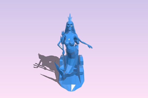 Mermaid Sculpture with Trident | 3d print model