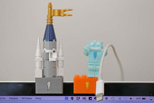 Webcam Cover-Up Lego brick with Adabot Mini Fig | 3d print model