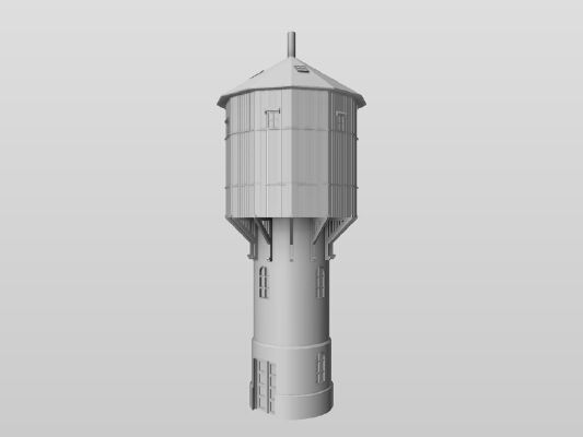 Railway Water Tower - Langaa, Denmark | 3d print model