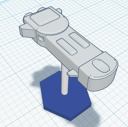 Spaceship miniature with Hex base