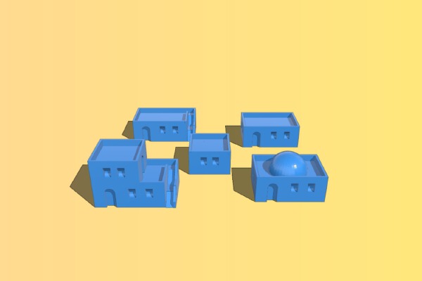 Arabic village buildings for 6mm wargaming | 3d print model