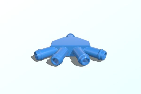 4-Way splitter 6mm | 3d print model