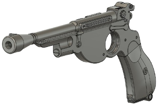 The Mandalorian Blaster v2  (Split) | 3d print model