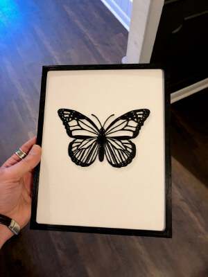 Butterfly 2D Art w_Frame | 3d print model