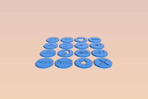 Mobile Suit Skirmish Tokens | 3d print model