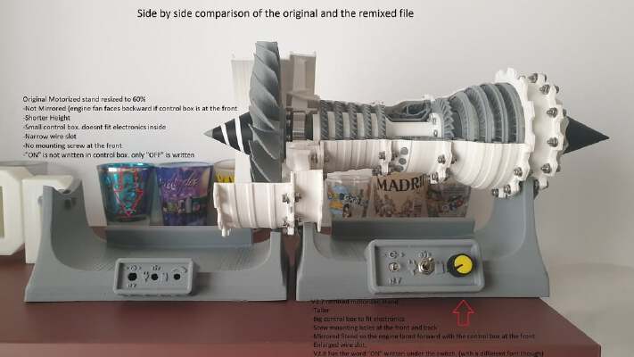 Jet Engine Motorized Stand 60 size | 3d print model