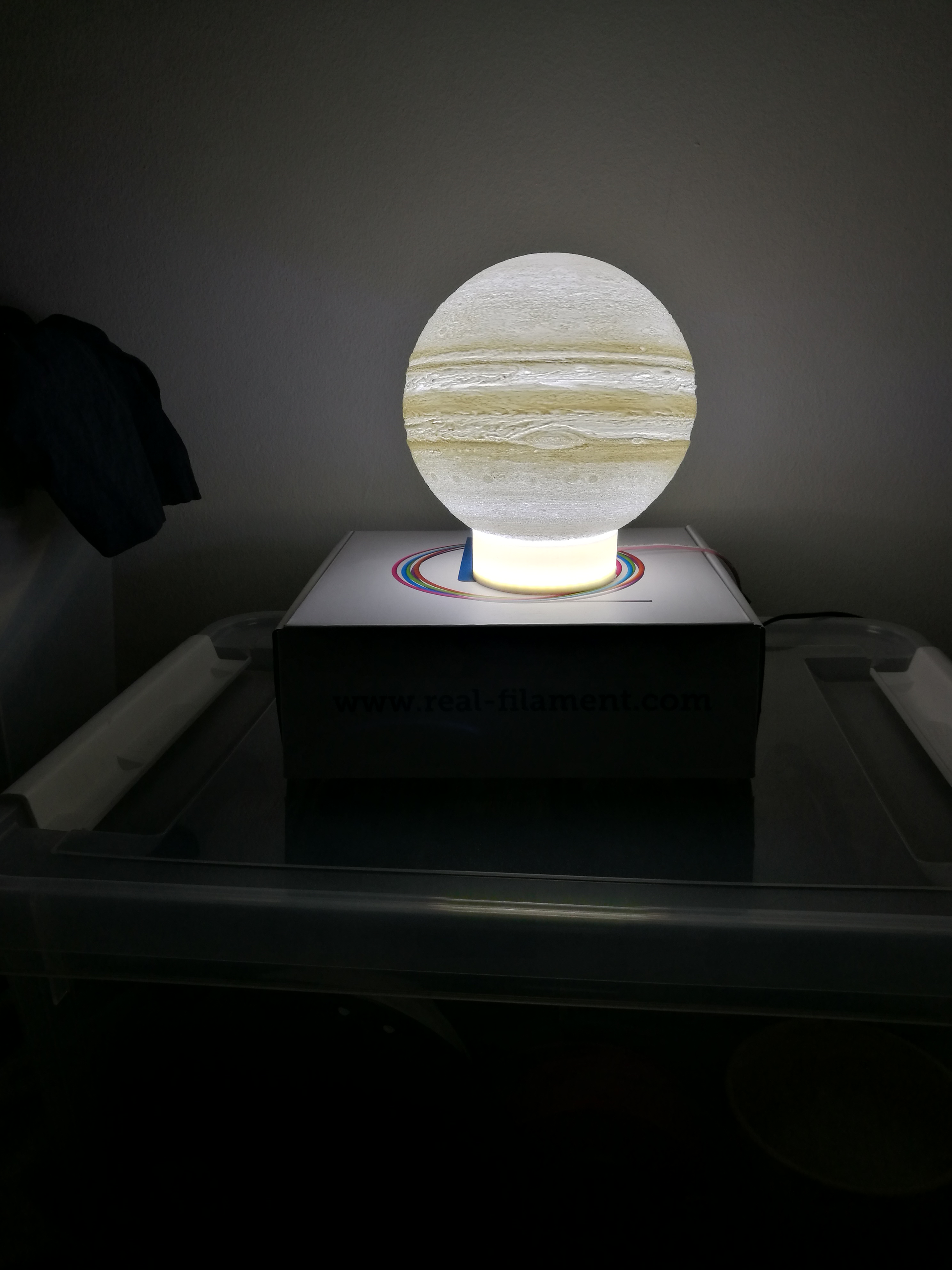 Base for jupiter lamp with 70 mm COB led ring or 5 mm led