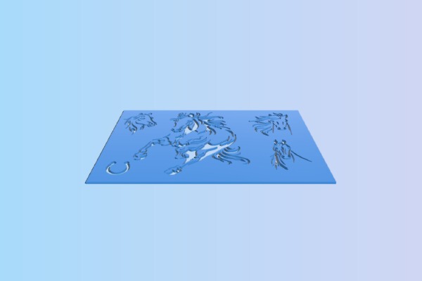 Horses stencil | 3d print model