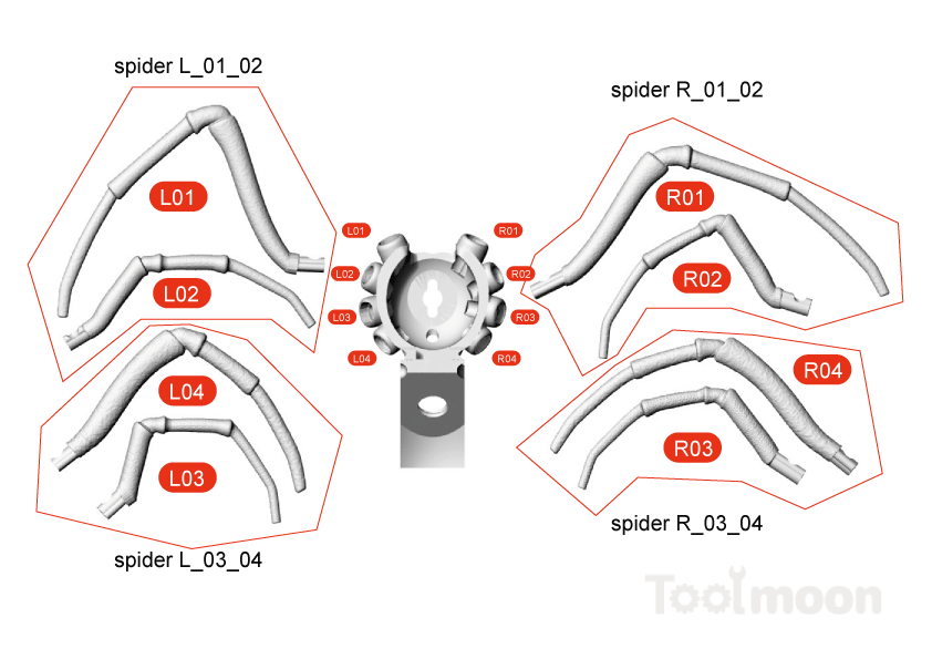 Spider table lamp, wall lamp
