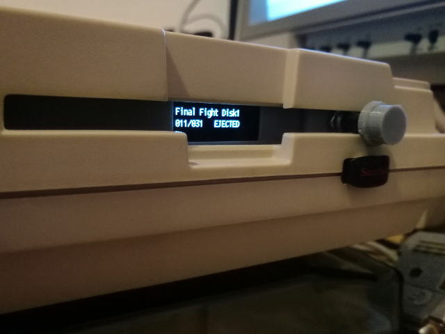 A500 Gotek Support (Central Oled , USB on Eject hole & Rotary Selector)