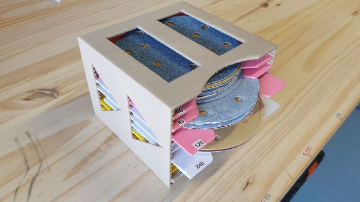 Sandpaper 150mm disks organizer & storage | 3d print model