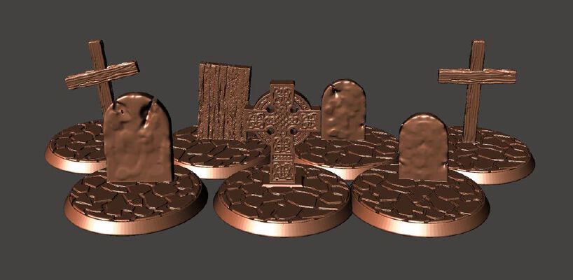 28mm Undead Skeleton Warrior Grave Bases | 3d print model