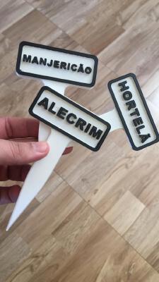 Placas de Horta (Garden Sign) | 3d print model
