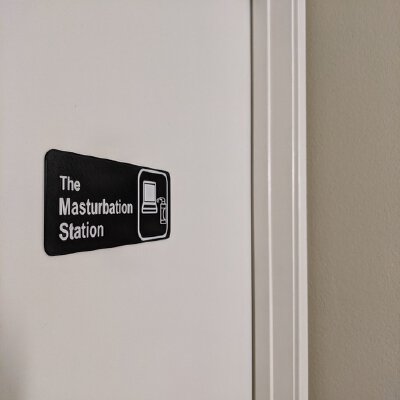 Office Style "Masturbation Station" Sign | 3d print model