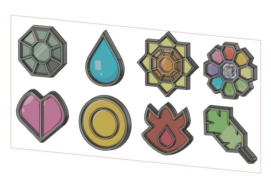 Pokemon Gym Badges - Kanto | Files to download and to 3D print for free - 3DPEA