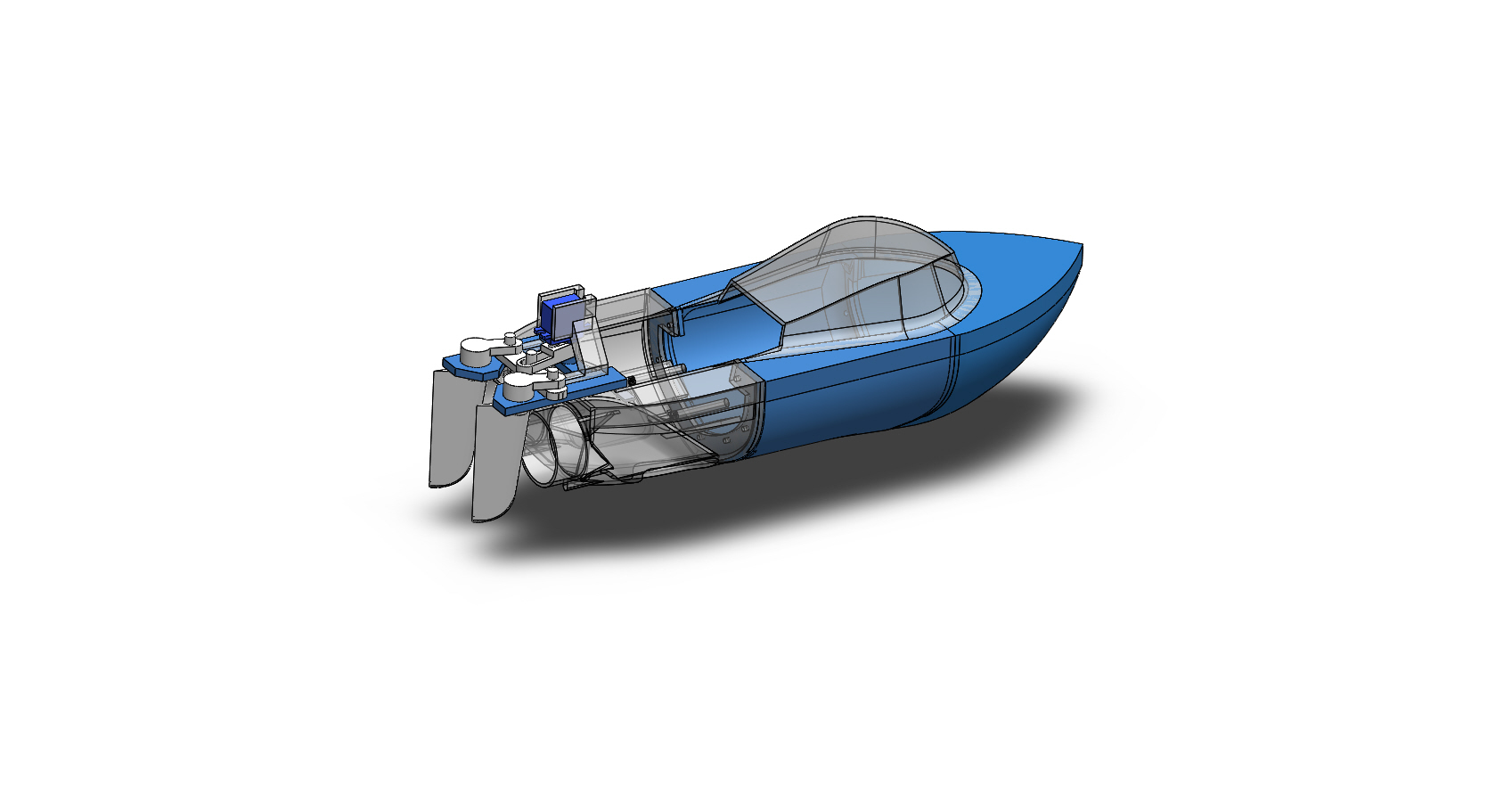 3D printed dual jet RC boat