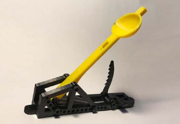 Spring loaded mini catapult | 3d print model