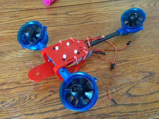 Excelsior Delta - Tilt-rotor EDF tricopter | 3d print model