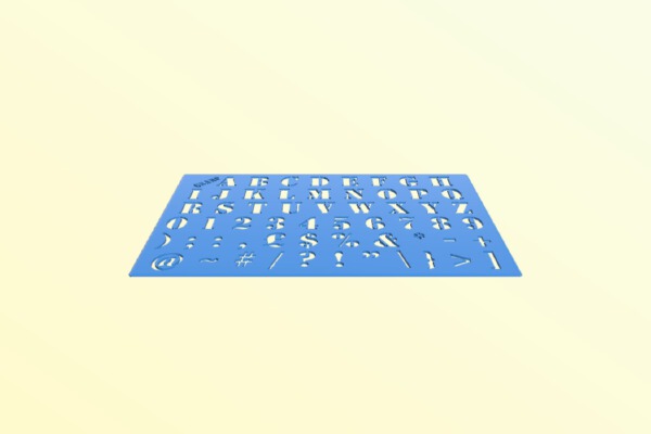 Alphabet Stencil (gnamp) | 3d print model