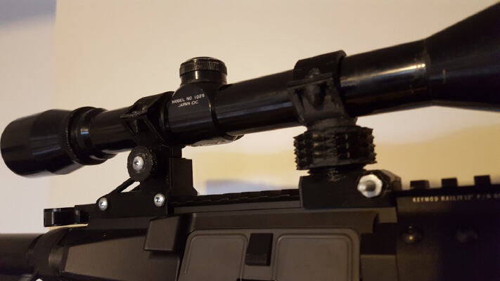 Ajustable Scope Holder v4 - Airsoft rail accessories | 3d print model