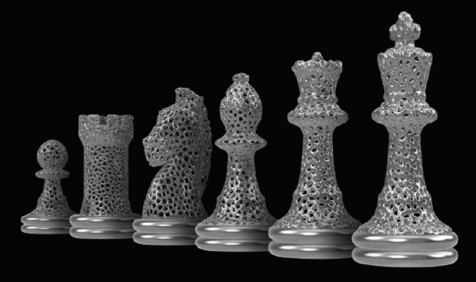 Magnetic voronoi chess set | 3d print model