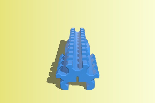 Low profile 3 way 20m picatinny riser | 3d print model