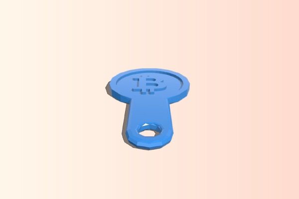 BitCoin Shopping Cart Token Keyring | 3d print model