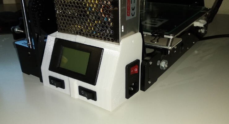 Anet A8 LCD power suply screen with swhitches | 3d print model
