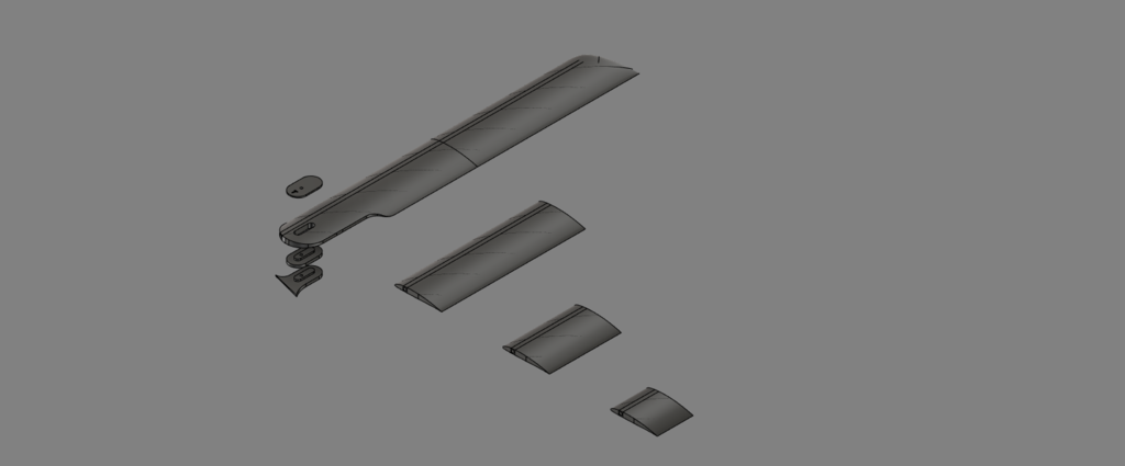 LW PLA Auto Gyro Rotor Blades, 60 mm Chord.