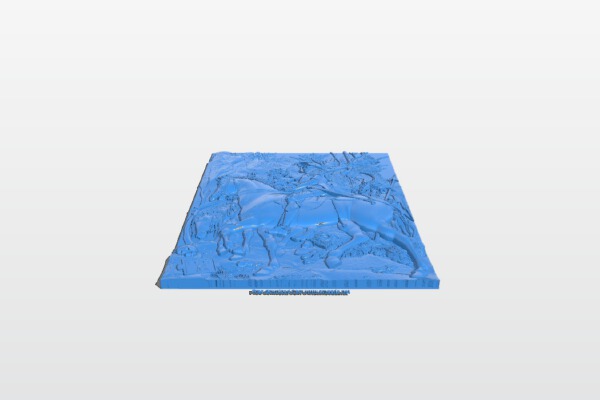 Painting of a warrior and devils | 3d print model