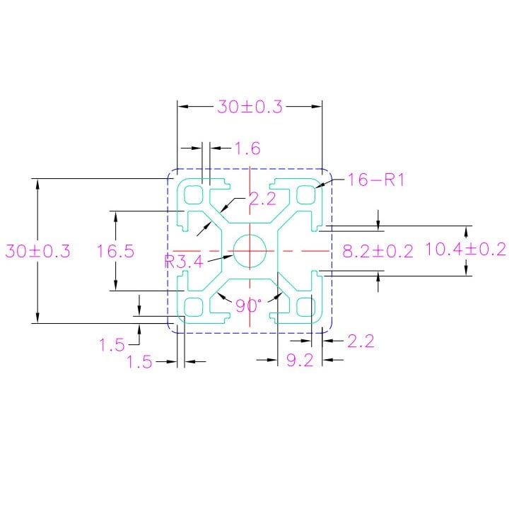 Linear motion guide 3030