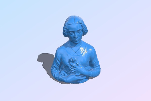 Woman with a bouquet of flowers | 3d print model