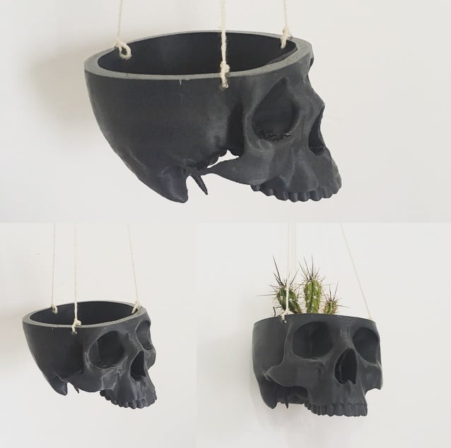 Skull Hanging Planter | 3d print model
