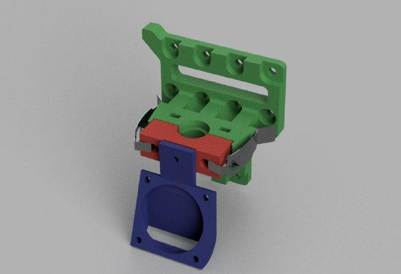 Minimal Mass Geeetech I3 X-Carrier for E3D Bowden Extruder with Fan Mount v2.0 | 3d print model