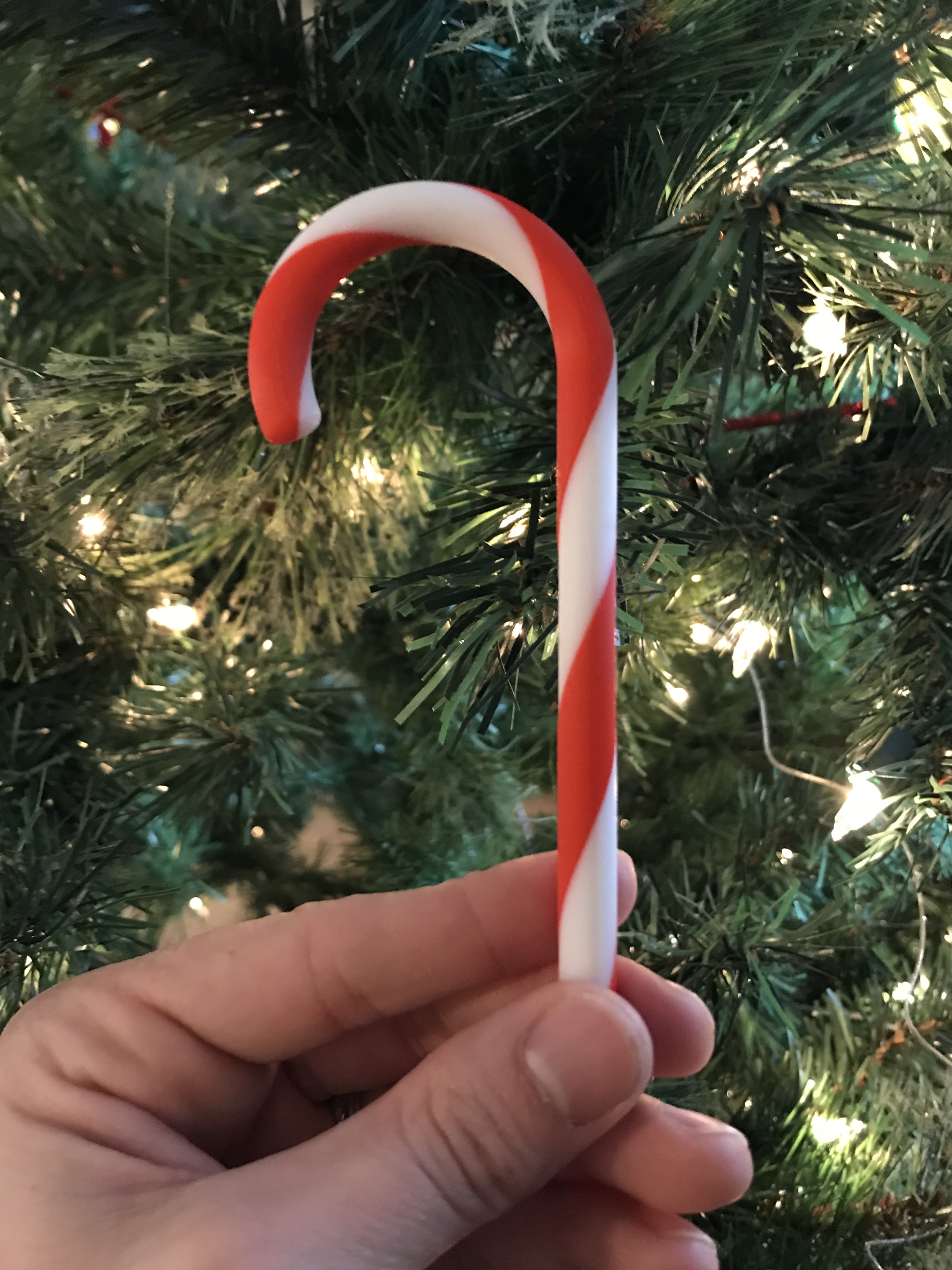 Two Color Candy Cane Ornament (Dual Extrusion)