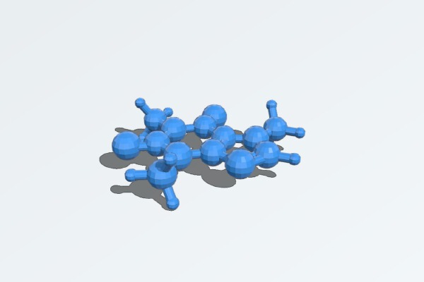 Caffeine and Melatonin - OpenSCAD generated from chemical SDF files | 3d print model