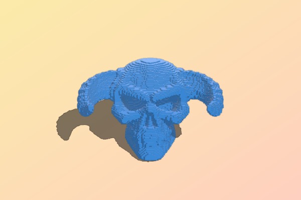 Voxel Demon Skull | 3d print model