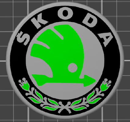 Skoda flat logo for multi material | 3d print model