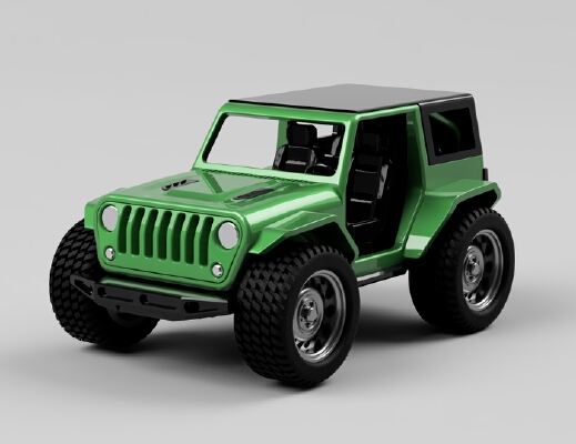 2-door JEEP w removable HARDTOP - Fully printable | 3d print model