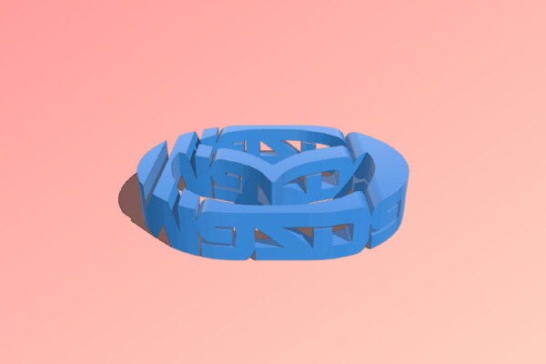 Mazda logo texted | 3d print model
