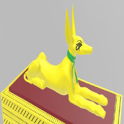 Xevious Multi-Material Egyptian Jackal | 3d print model