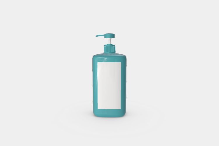 Blue Press Shampoo Bottle Mockup
