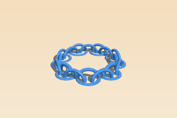 Customizable Half Circle Chain Bracelet | 3d print model
