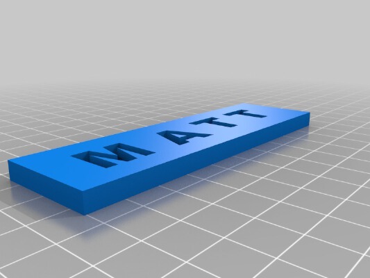 Matt Name Tag | 3d print model